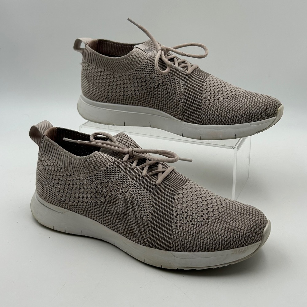 FitFlop Uberknit Sneakers Womens 8.5 Taupe Knit Lace Up Comfort‎ Walking Shoes